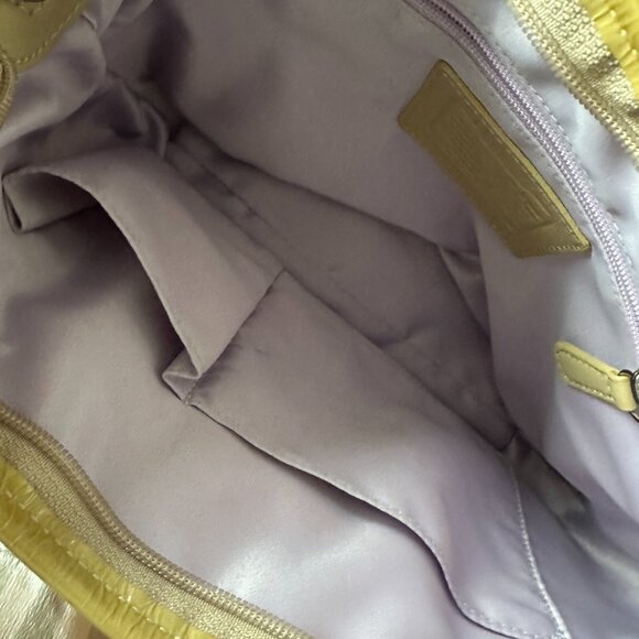 Coach Small Leah Embossed Yellow Patent Leather - Picture 6 of 6